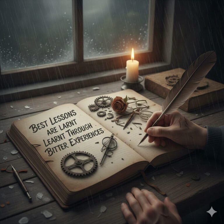 Best lessons are learnt through bitter experiences.