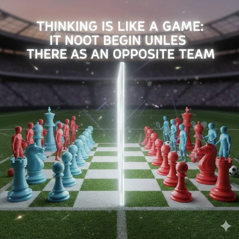 Thinking is Like a Game: It Does Not Begin Unless There is an Opposite Team