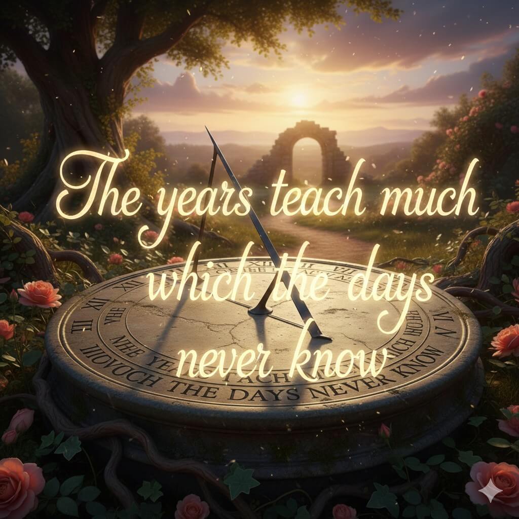 The years teach much which the days never know