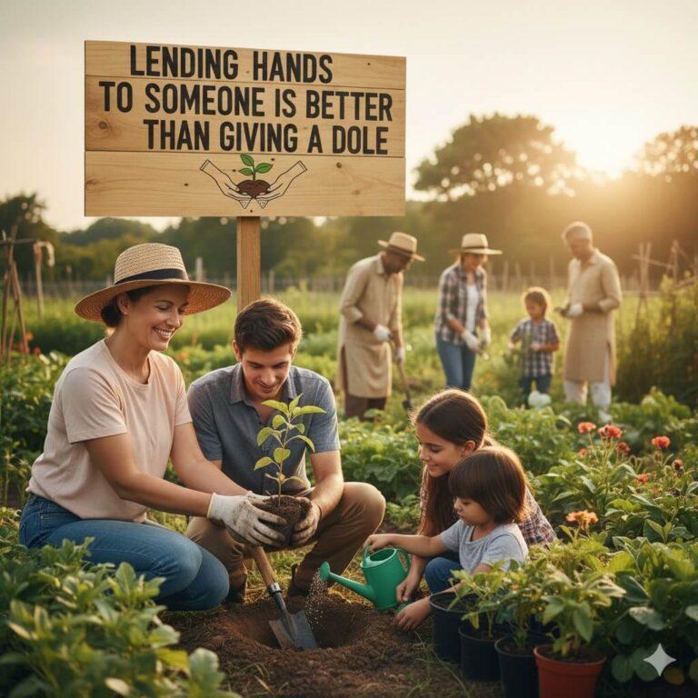 Lending hands to someone is better than giving a dole