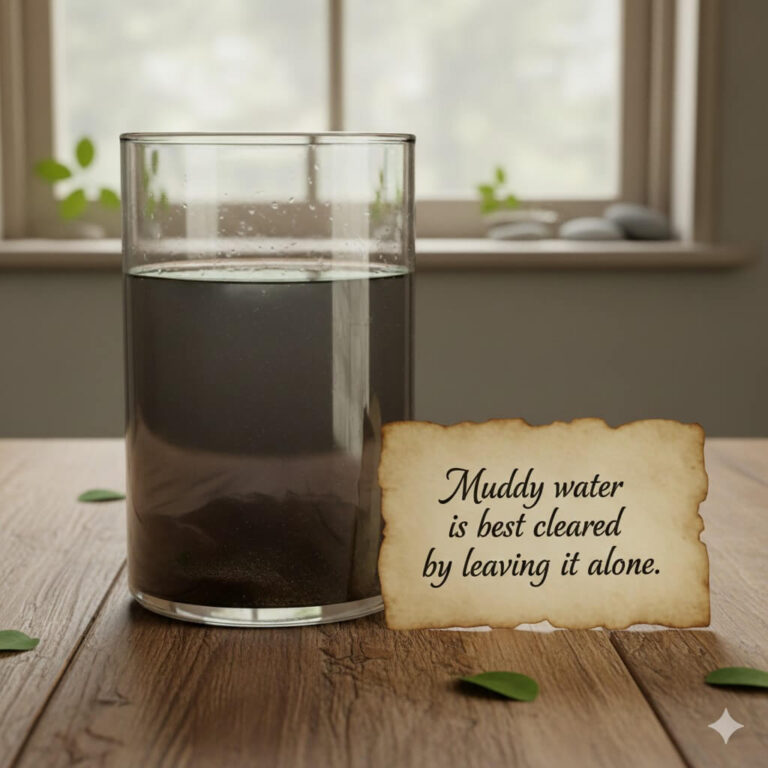 Muddy water is best cleared by leaving it alone