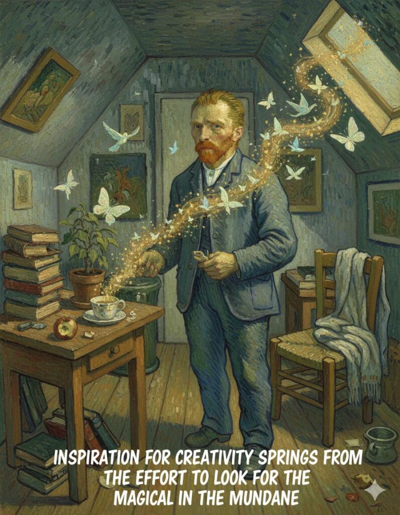 Inspiration for creativity springs from the effort to look for the magical in the mundane