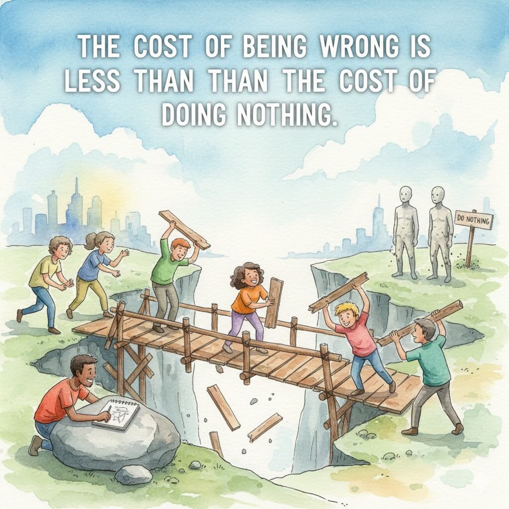 The cost of being wrong is less than the cost of doing nothing.