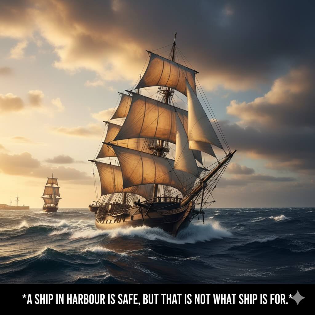 A ship in harbour is safe, but that is not what ship is for