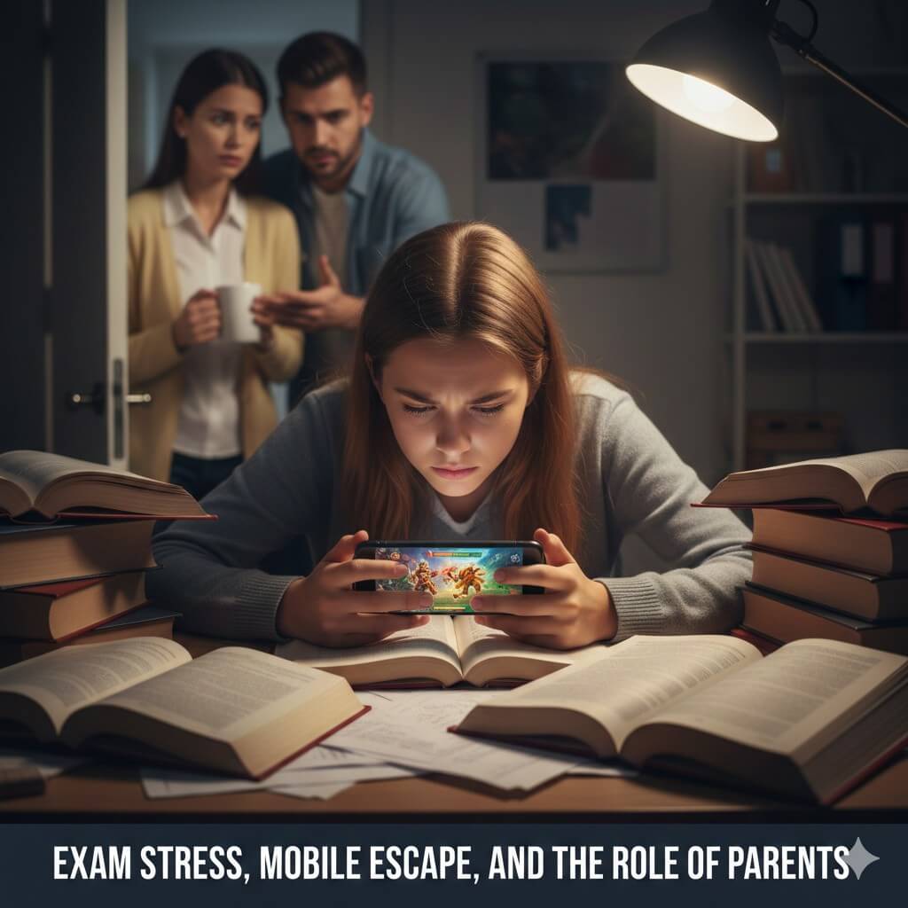 Exam Stress, Mobile Escape, and the Role of Parents