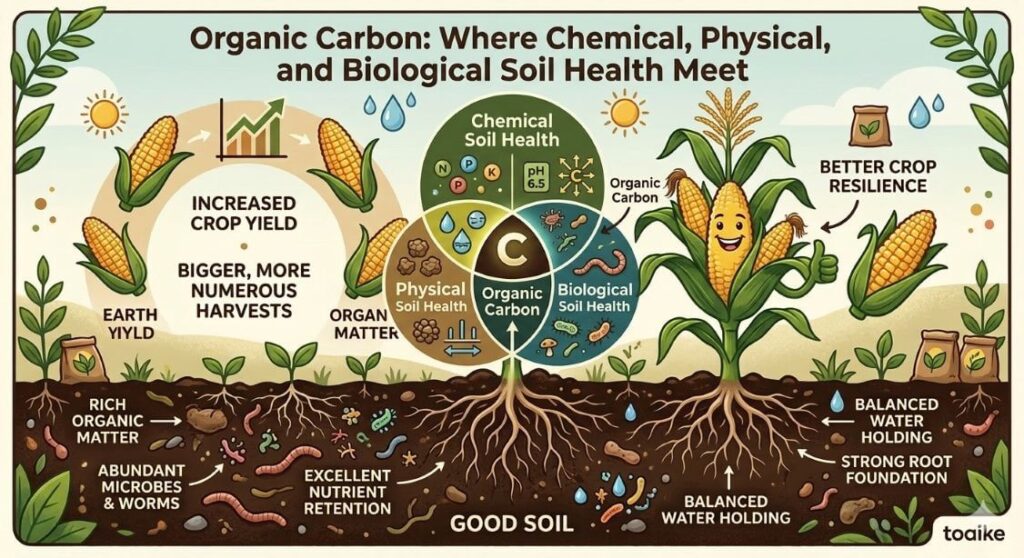 Organic Carbon: Where Chemical, Physical, and Biological Soil Health Meet