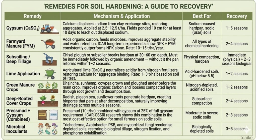 Remedies for soil hardening