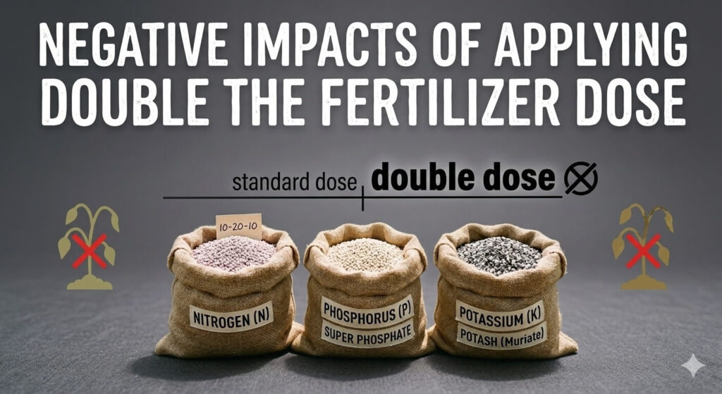 Negative impacts of applying double the fertilizer dose