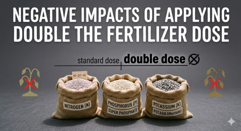 Negative impacts of applying double the fertilizer dose