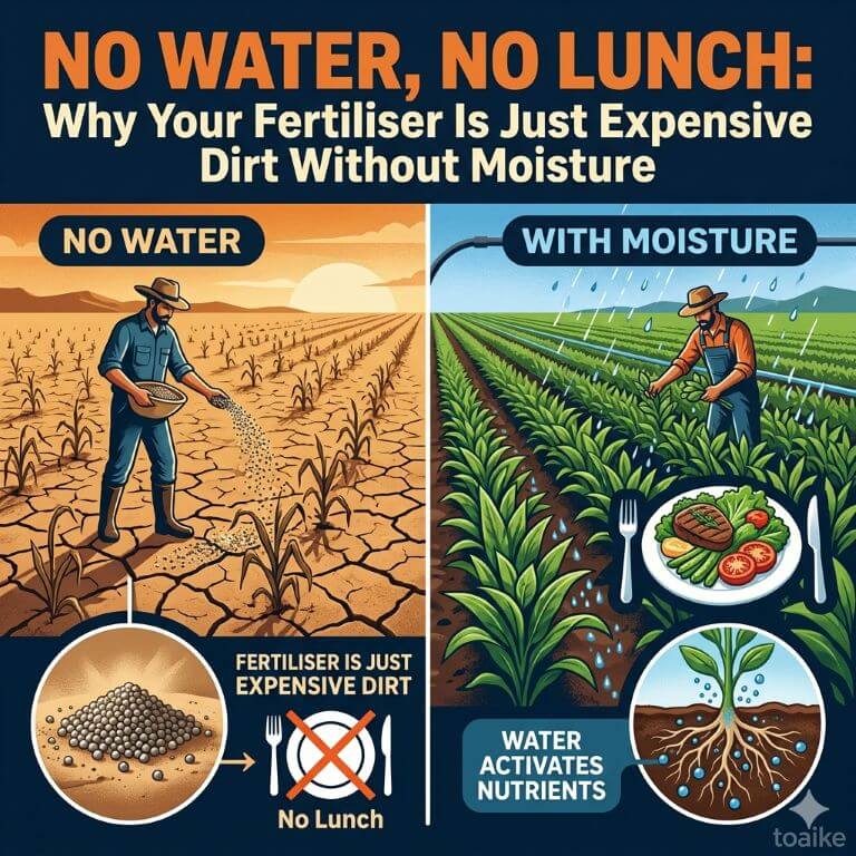 No Water, No Lunch: Why Your Fertiliser Is Just Expensive Dirt Without Moisture