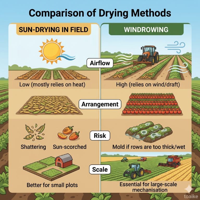 Mungbean drying methods